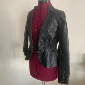 Faux leather stretch jacket